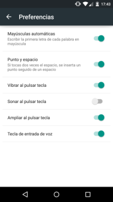 cómo quitar la vibración del teclado en Android